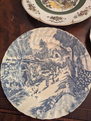 Vintage Plates Rossini Liberty Blue Coaching Taverns Ascot Service Plate
