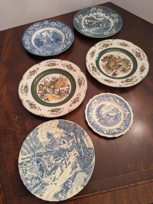 Vintage Plates Rossini Liberty Blue Coaching Taverns Ascot Service Plate