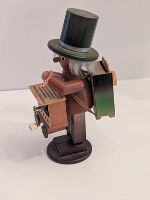 Vintage Steinbach Volkskunst Music Grinder Smoker Wood Figure Made In Germany