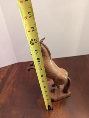 Carved Wood Horse Sculpture