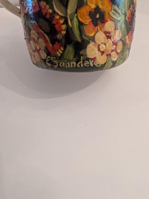 Signed Hand Painted Pottery Pitcher