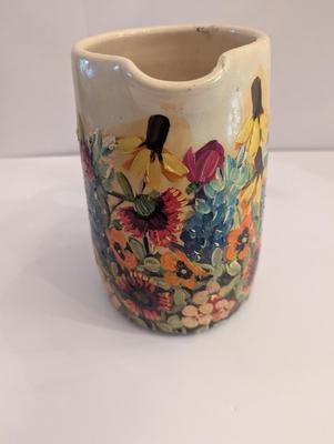 Signed Hand Painted Pottery Pitcher