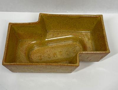 Vintage Retro Upcoming MCM Ceramic Yellow Gold Geometric Planter
