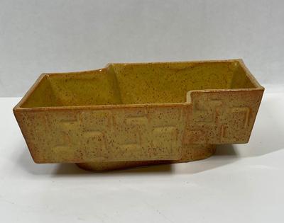 Vintage Retro Upcoming MCM Ceramic Yellow Gold Geometric Planter