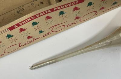Shiny Bright Glass Christmas Tree Ornament Tree Topper w/ original box