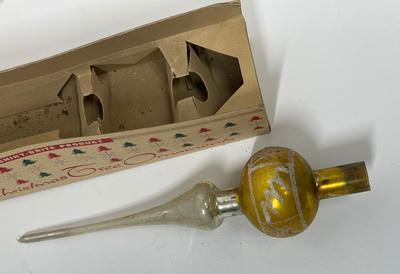 Shiny Bright Glass Christmas Tree Ornament Tree Topper w/ original box