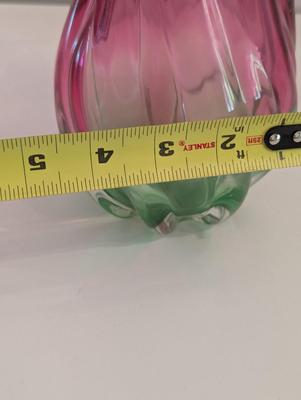 Watermelon Swirl Ruffle Edge Floral Vase