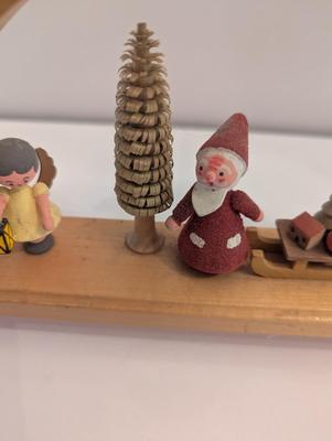 Vintage Erzebirge German Wood Figural Christmas Candle Holder