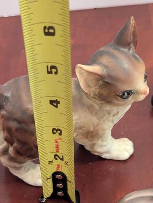 Wooden & Ceramic Cat Figures