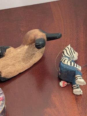 Wooden & Ceramic Cat Figures