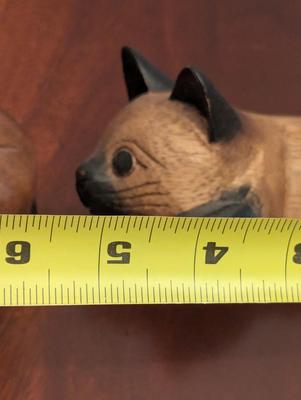 Wooden & Ceramic Cat Figures