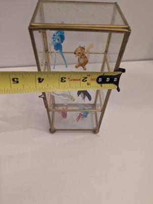 Miniature Glass Figures With Display Case