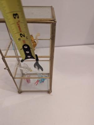 Miniature Glass Figures With Display Case