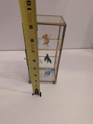 Miniature Glass Figures With Display Case