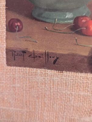 A Pair Of Vintage Robert Chailloux Litho Print Wood Framed Still Life Art Approx 19 1/2" x 17 1/8"