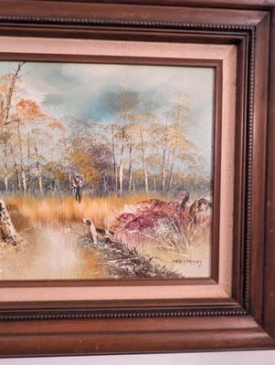 Approx 23" x 17 1/2" Signed Canvas Painting Landscape
