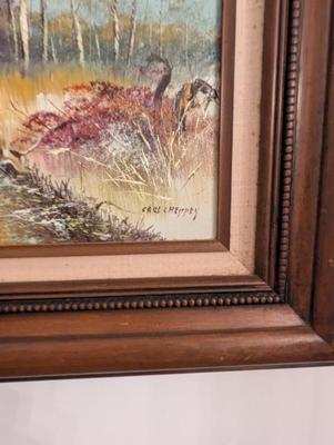 Approx 23" x 17 1/2" Signed Canvas Painting Landscape