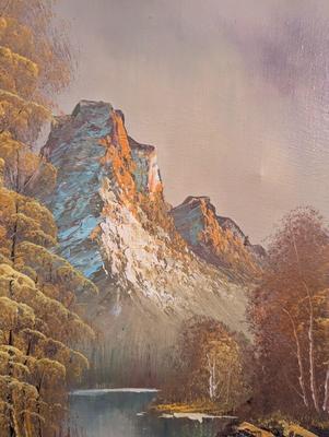 Approx 22 1/2" x 26" Framed Landscape Signed Oil Painting