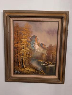 Approx 22 1/2" x 26" Framed Landscape Signed Oil Painting
