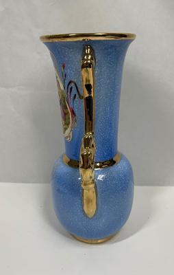 Antique French 19th Century Vase Vieux Paris Porcelain blue & gold romantic