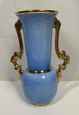 Antique French 19th Century Vase Vieux Paris Porcelain blue & gold romantic