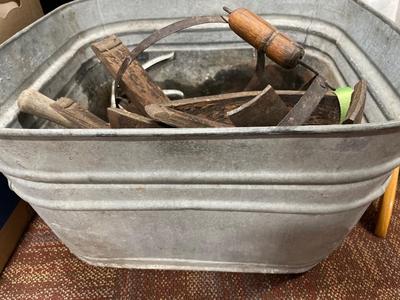 Vintage tub with greaser and barrel inside