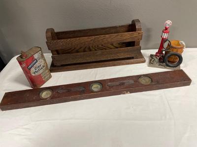 Vintage Stanley level, car wash and decor