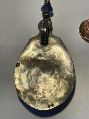 Vintage Hand Made Hammered Spoon Bird Pendant on a 34" Chain in VG Preowned Condition. FREE DOMESTIC SHIPPING