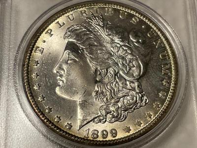 1899-O BRILLIANT UNCIRCULATED CONDITION MORGAN SILVER DOLLAR (COIN-4) FROM AN OLDTIME ESTATE. FREE DOMESTIC SHIPPING.
