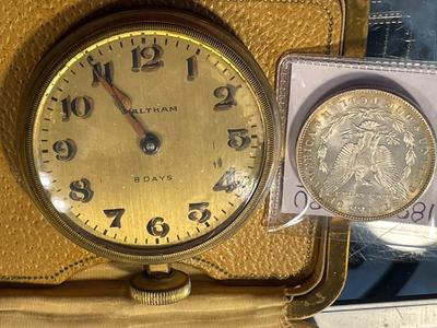 Huge "WALTHAM 8-DAY CLOCK" /Circa 1933 15 Jewels for Parts or Repair Preowned from an Estate. Untested. FREE DOMESTIC SHIPPING.