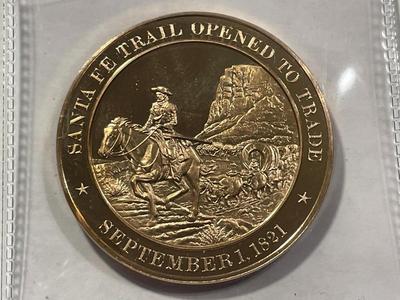 1821 SANTA FE OPENED FOR TRADE FRANKLIN MINT PROOF BRONZE MEDAL (MEDAL #9). FREE DOMESTIC SHIPPING.