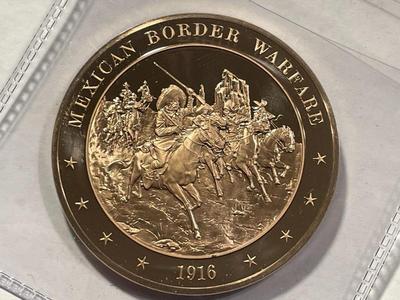 1916 MEXICAN BORDER WARFARE FRANKLIN MINT PROOF BRONZE MEDAL (MEDAL #8). FREE DOMESTIC SHIPPING.