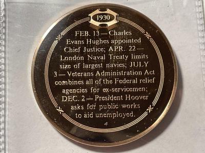1930 GREAT RISE IN UNEMPLOYMENT FRANKLIN MINT PROOF BRONZE MEDAL (MEDAL #1) FREE DOMESTIC SHIPPING.