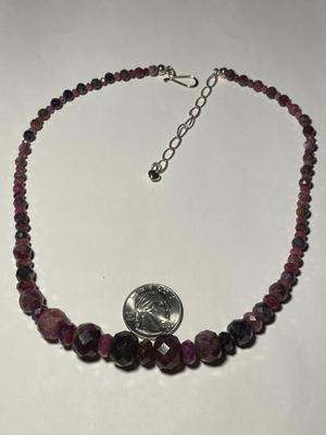 DTR/Jay King New Never Worn Amethyst Graduated Bead Necklace 18-20" Adjustable w/Sterling Silver Clasp & Chain as Pictured.