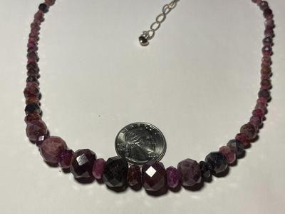 DTR/Jay King New Never Worn Amethyst Graduated Bead Necklace 18-20" Adjustable w/Sterling Silver Clasp & Chain as Pictured.