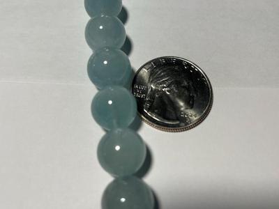 New Never Worn "BBJ" Designer .925 Natural Blue Aquamarine Round Bead Gemstone Necklace 18-20" Long as Pictured. FREE...