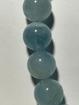 New Never Worn "BBJ" Designer .925 Natural Blue Aquamarine Round Bead Gemstone Necklace 18-20" Long as Pictured. FREE...