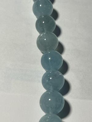 New Never Worn "BBJ" Designer .925 Natural Blue Aquamarine Round Bead Gemstone Necklace 18-20" Long as Pictured. FREE...