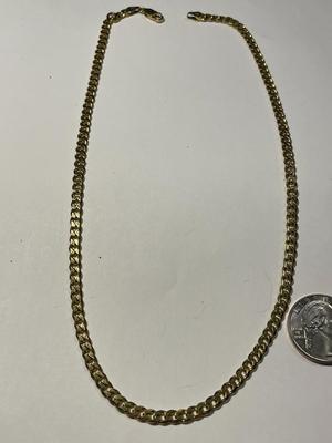 New Never Worn Gold-toned Sterling Silver Solid Link Chain 18" Long 17-Grams TW as Pictured. FREE DOMESTIC SHIPPING.