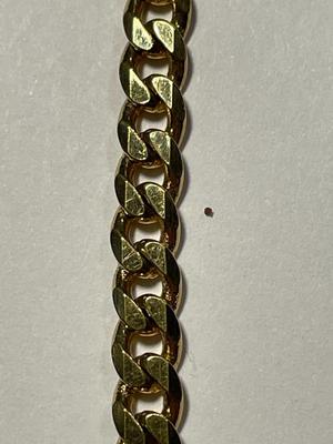 New Never Worn Gold-toned Sterling Silver Solid Link Chain 18" Long 17-Grams TW as Pictured. FREE DOMESTIC SHIPPING.