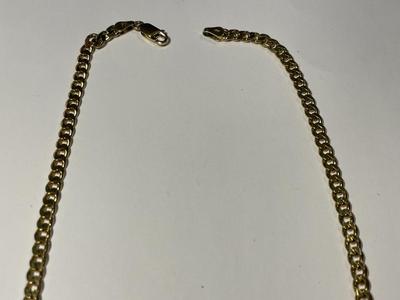 New Never Worn Gold-toned Sterling Silver Solid Link Chain 18" Long 17-Grams TW as Pictured. FREE DOMESTIC SHIPPING.
