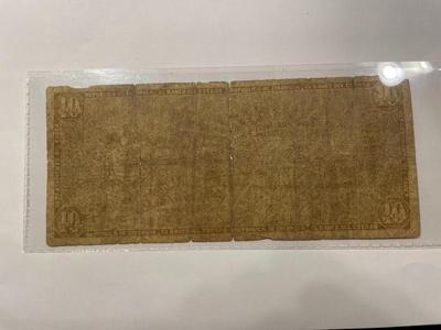 SCARCE COLOMBIA BANCO DEL ESTADO 10 PESOS c1900 BANKNOTE/CURRENCY IN HEAVY CIRCULATED CONDITION AS PIC'D.
