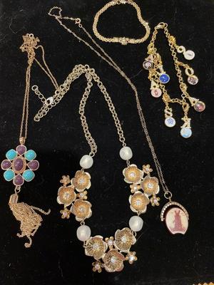 Vintage gold tone necklaces and bracelets