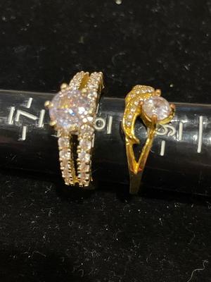 2 faux solitaire style rings