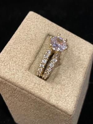 2 faux solitaire style rings