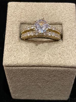 2 faux solitaire style rings