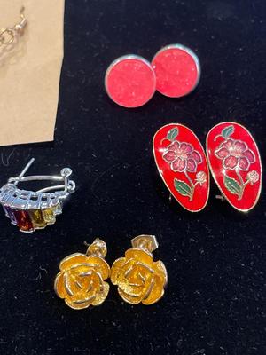 Bright color post earrings