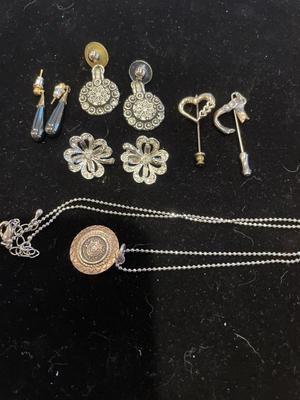 Mexican silver necklace, Tinn-per earrings