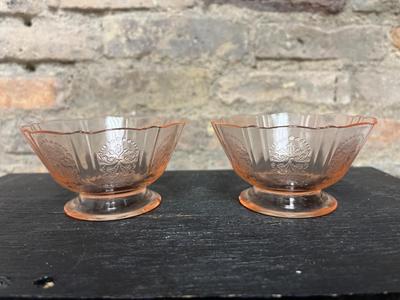 Pink depression glass lot #1