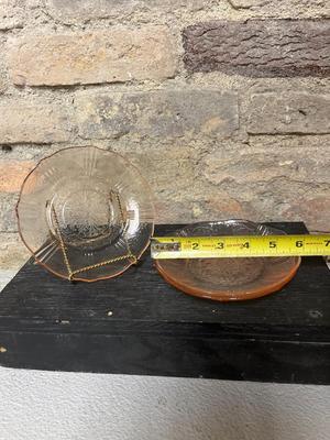 Pink depression glass lot #1
